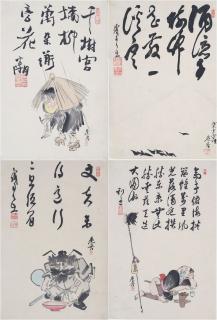 Shibata Zeshin - Four woodblock prints, Meiji period
