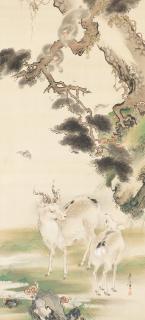 Shibata Zeshin - Rusu Moyo (Absent Motif) for Fukurokuju