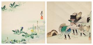 Shibata Zeshin - Two woodblock prints
