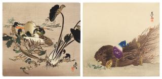 Shibata Zeshin - Two woodblock prints