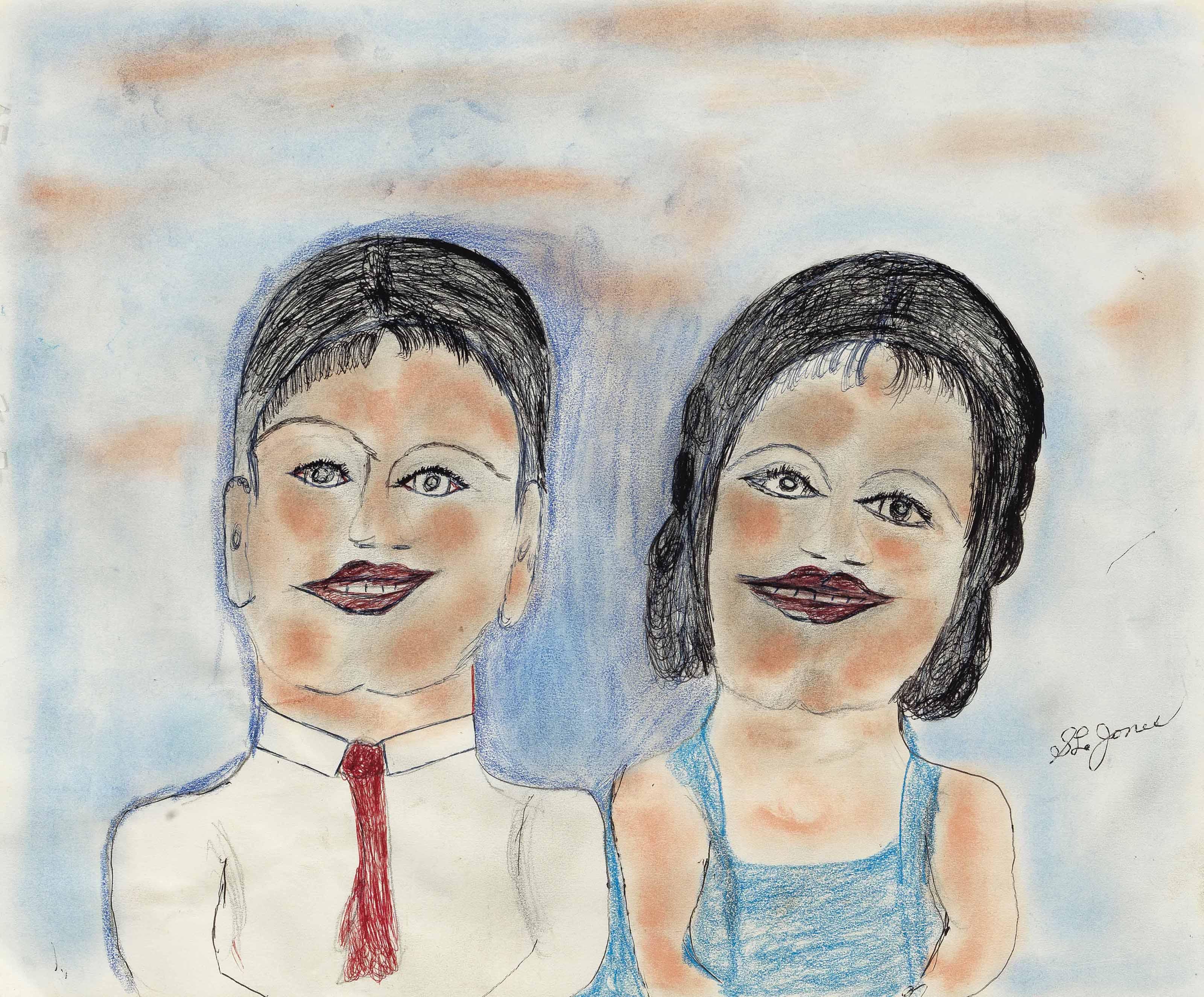 Shields Landon Jones - A Portrait of a Couple, 1989