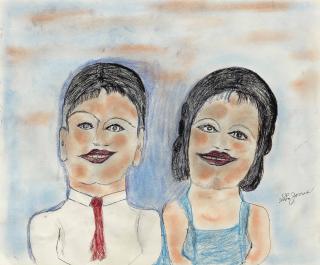 Shields Landon Jones - A Portrait of a Couple, 1989