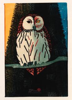 Shiro Kasamatsu - a woodblock print