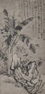 Shitao - Chrysanthemums Under Plantain Leaves