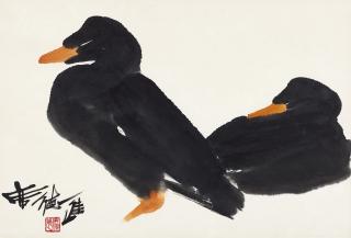 Shiy De-Jinn - Two Ducks (Painted Approximately In The Late 1970S To Early 1980S)