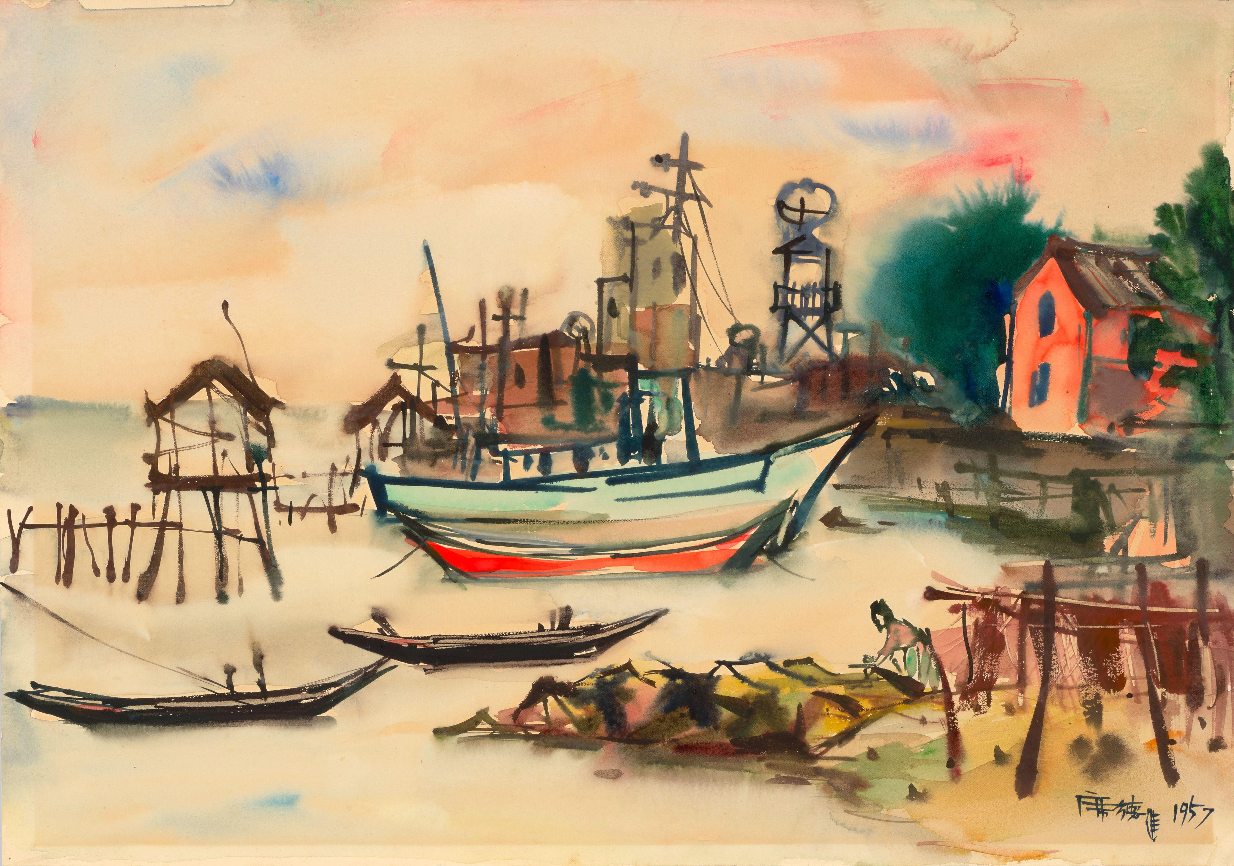 Shiy De Jinn - Waterfront Scene, 1957