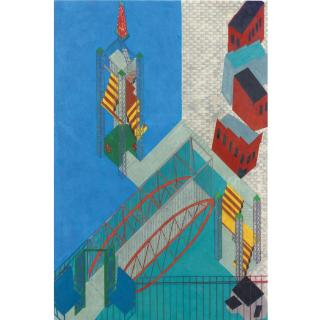 Siah Armajani - City Center # 7: The Lighthouse And Bridge Staten Island, New York