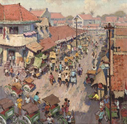 Siaw Tik Kwie - A busy day at the market