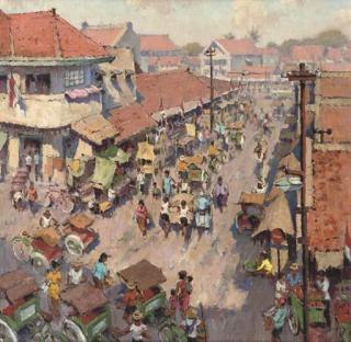 Siaw Tik Kwie - A busy day at the market