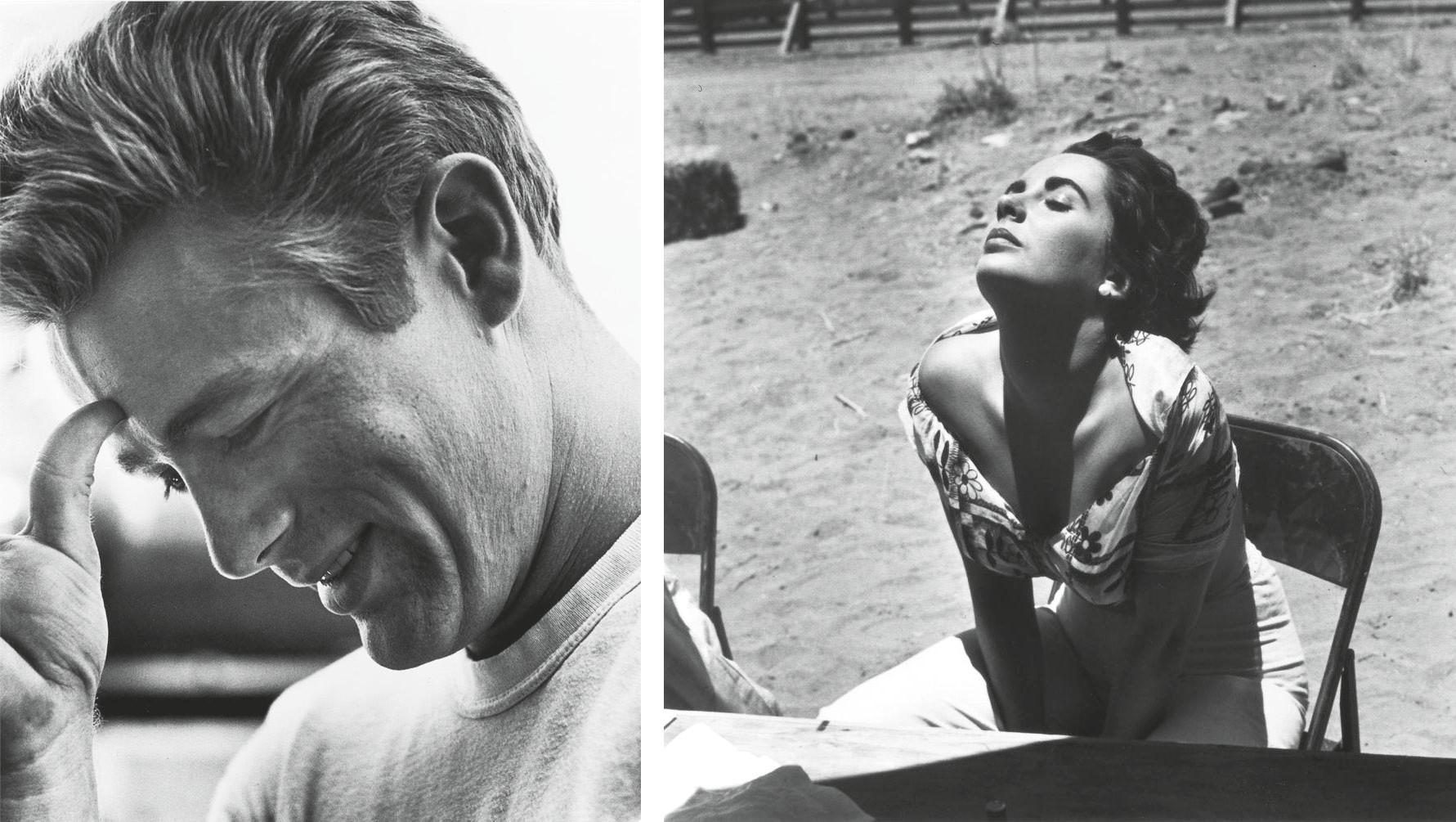 Sid Avery - James Dean on the set of Rebel Without a Cause, for Photo Play, 1955; and Elizabeth Taylor on the set of Giant, Marfa, Texas, 1956
