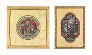 Sidney Harold Meteyard, R.B.S.A. - Five stained glass window designs including two for Red Lodge, Bristol (two illustrated)