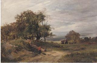 Sidney Richard Percy - A young girl on a country road