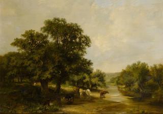 Sidney Richard Percy - Cattle Watering in the Highlands