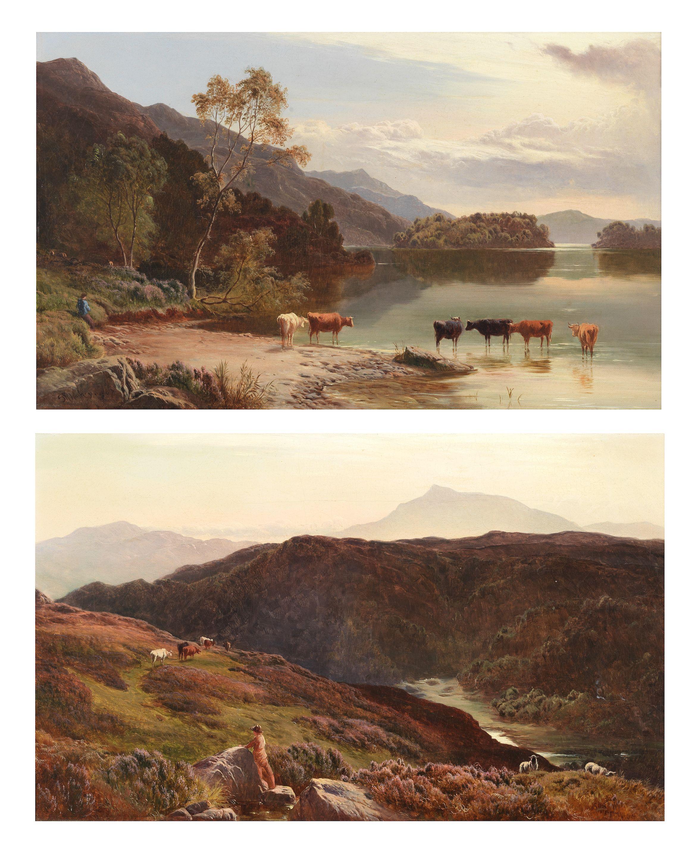 Sidney Richard Percy - Highland Loch Landscape; Highland landscape, a pair