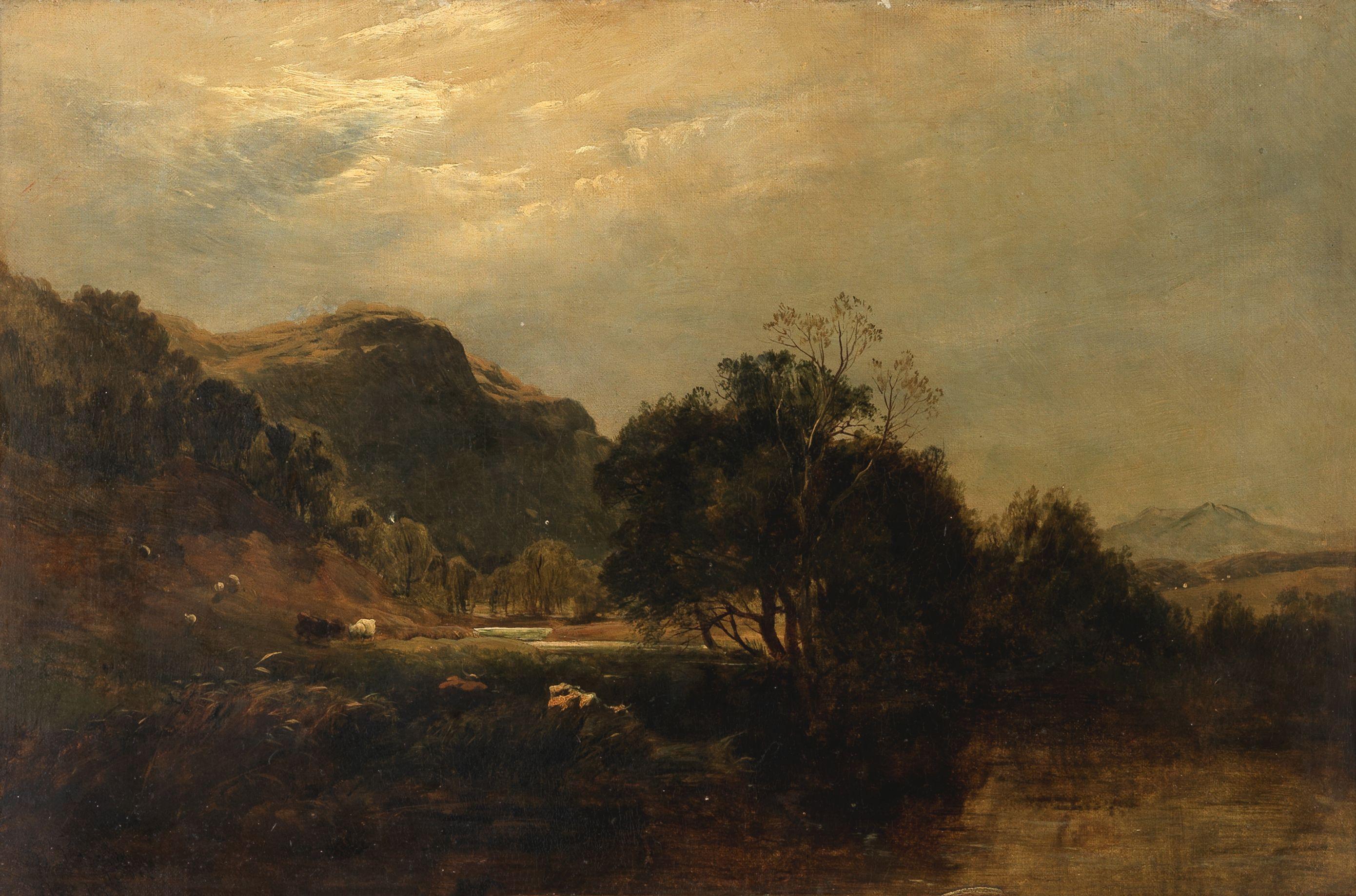 Sidney Richard Percy - Lake landscape, thought to be Llyn Dinas, North Wales