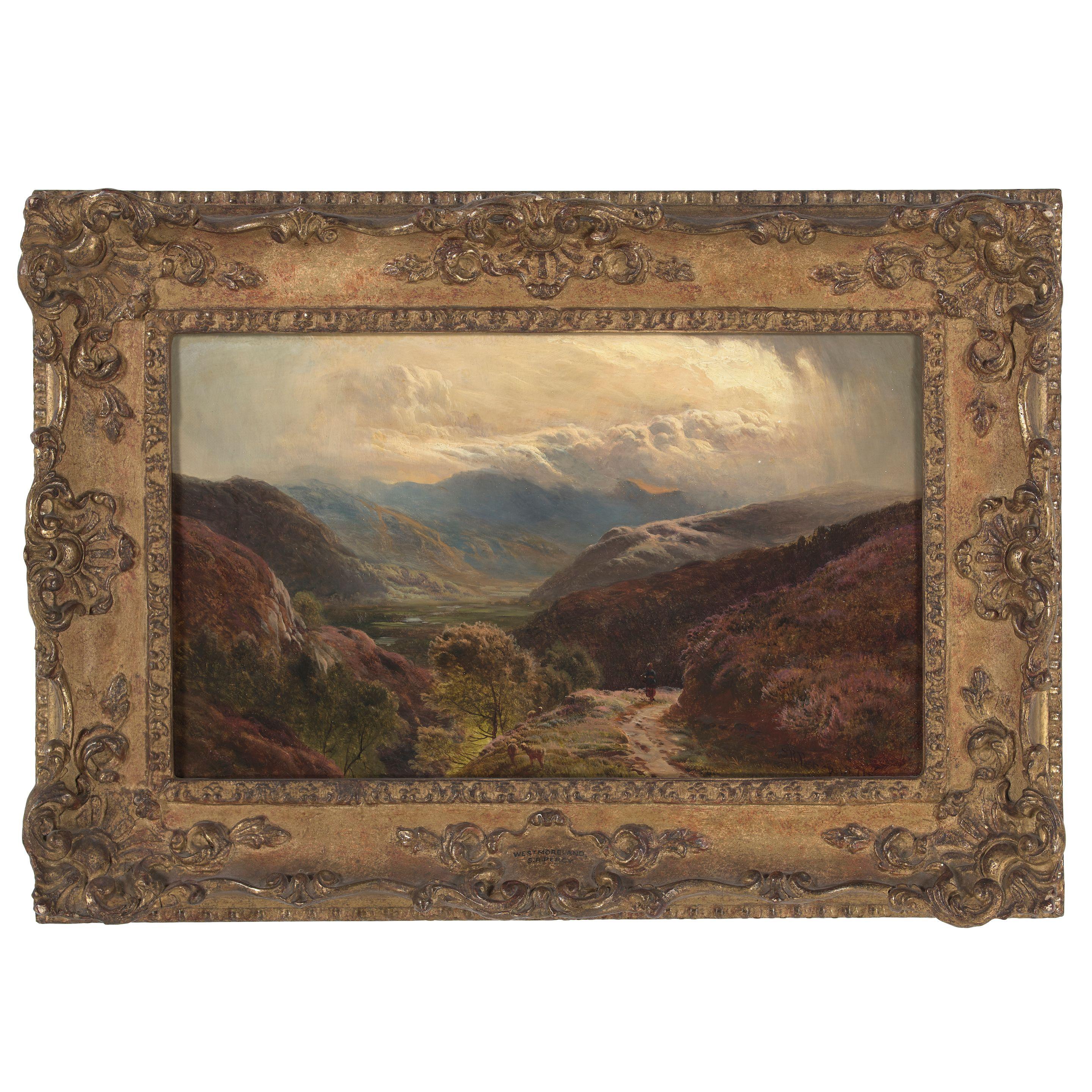 Sidney Richard Percy - Lake scene, Borrowdale; Lake scene, Westmoreland (two works) each 7 1/8 x 13in (18.1 x 33cm)