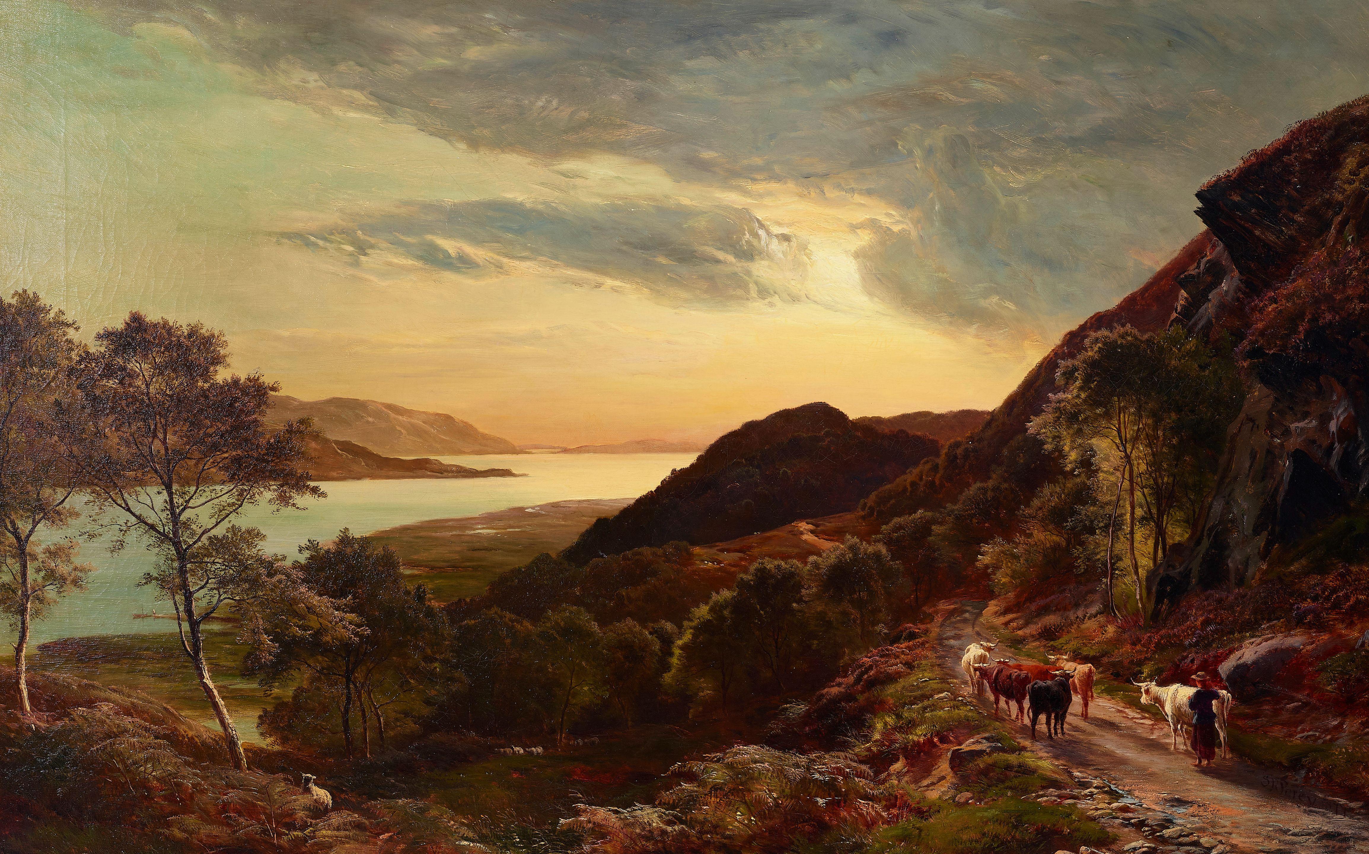 Sidney Richard Percy - Sunset over the estuary