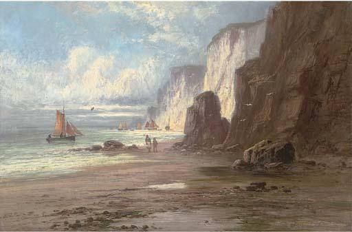Sidney Yates Johnson - Figures On A Beach; And Waves Against The Rocks