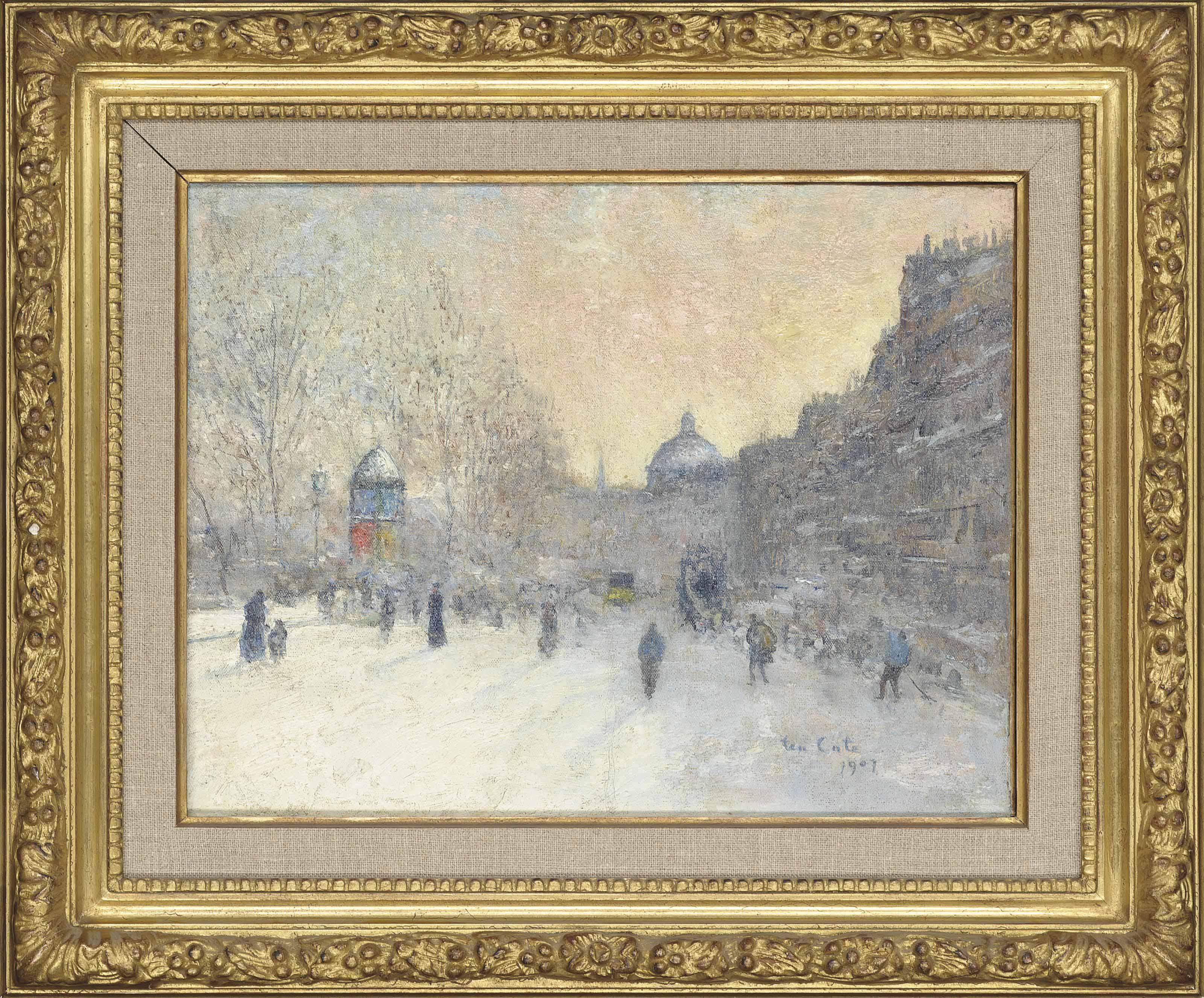 Siebe Johannes Ten Cate - A Parisian Boulevard In Winter