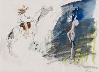 Siegfried Anzinger - Ohne Titel (Cowboy)