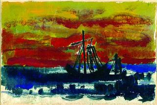 Siegward Sprotte - Schiffe im Abendrot