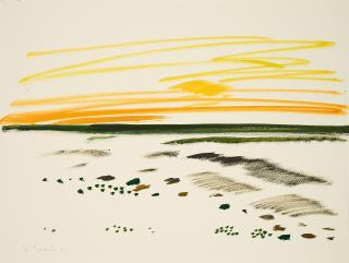 Siegward Sprotte - Seelandschaft mit gelbem Himmel.