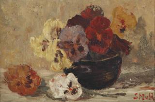 Sientje Mesdag-Van Houten - Violets In A Pot