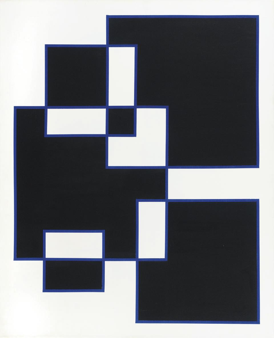 Siep Van Den Berg - Composition in blue and black