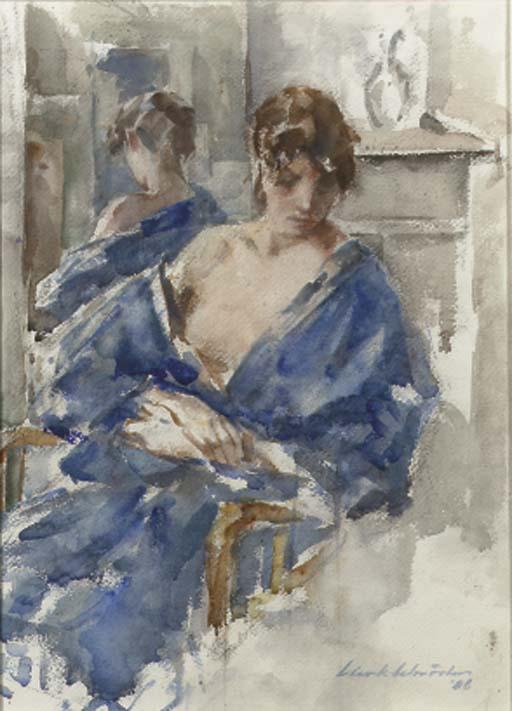 Sierk Schröder - A lady in a blue kimono