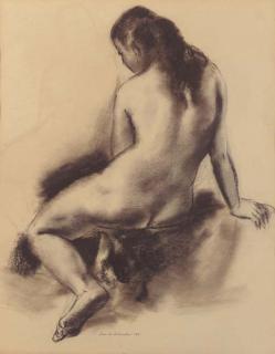 Sierk Schröder - A seated nude seen from behind