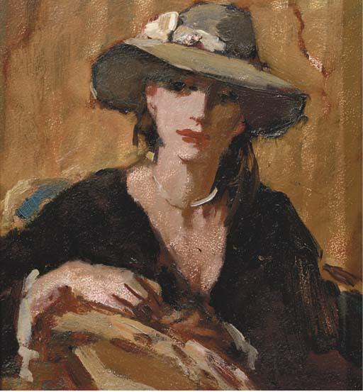 Sierk Schröder - Portrait of an elegant lady with a hat