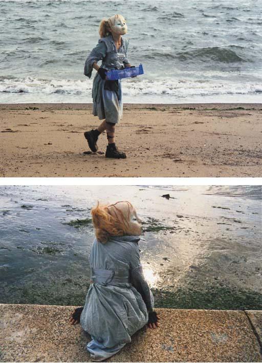 Sigalit Landau - Orla Walking On The Seashore; Orla Over The Shoulder
