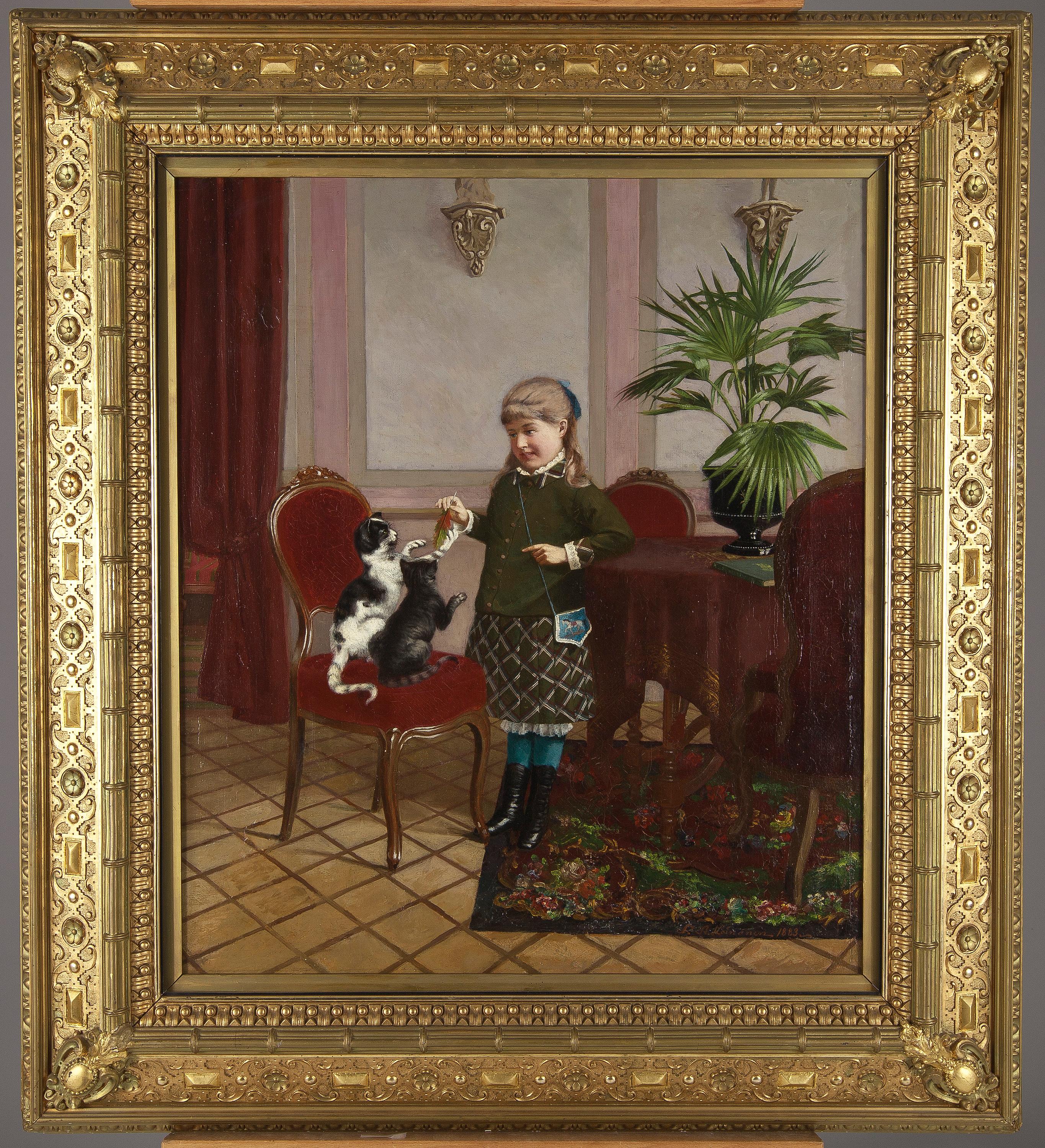 Sigfrid August Keinänen - Flicka med katter