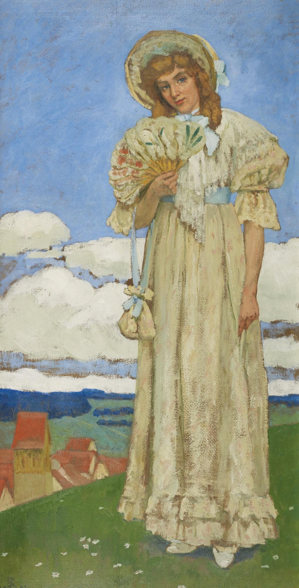Sigismund Righini - Junge Dame Mit Fächer, 1903 Young Lady With Fan, 1903
