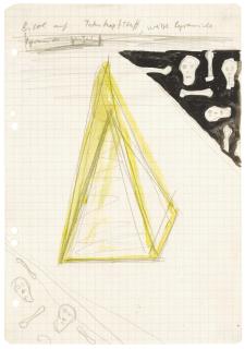 Sigmar Polke - Bild Auf Totenkopfstoff, Weisse Pyramide