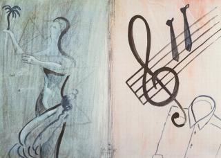 Sigmar Polke - Ohne Titel (Notenschlüssel).