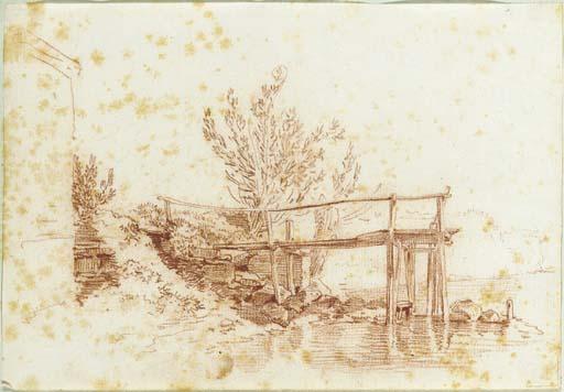 Sigmund Freudenberger - A small dock with trees