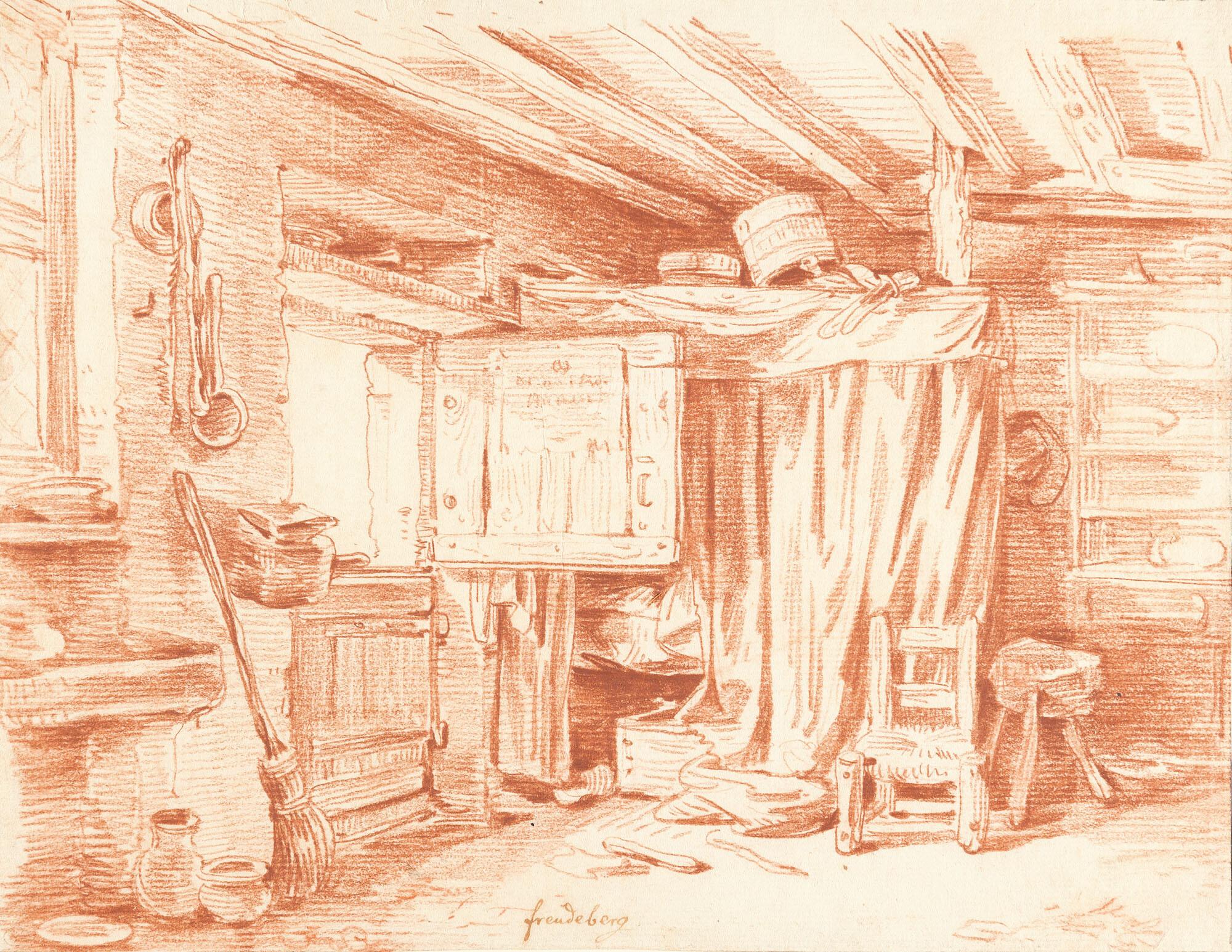 Sigmund Freudenberger - Interieur mit Alkoven.