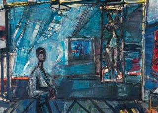 Sigmund Joseph Menkes - Artist in a blue studio