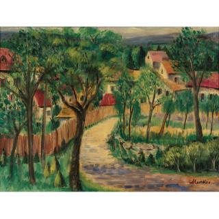 Sigmund Joseph Menkes - Landscape With Red Roofs