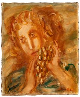 Sigmund Menkès - Girl with Grapes unframed.