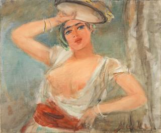 Sigmund Menkès - Odalisque au tambourin