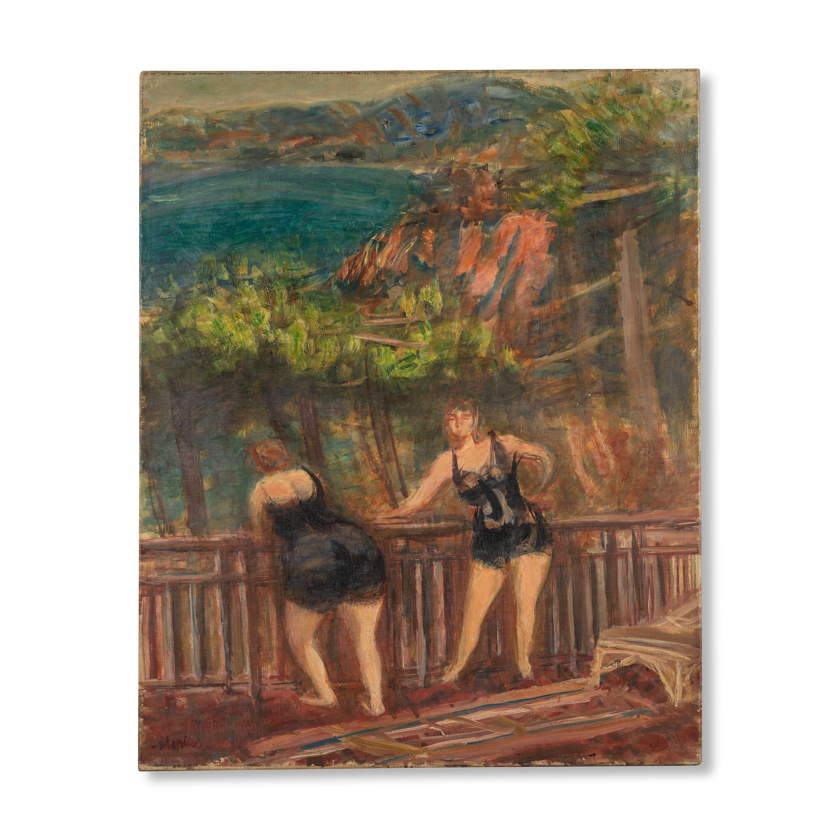 Sigmund Menkes - Sans titre (Deux baigneuses au balcon)