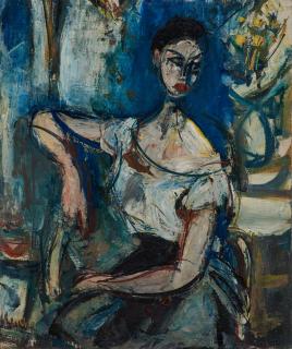 Sigmund Menkès - Seated Woman 21 3/4 x 18 1/4 in. (55.2 x 46.4 cm) unframed