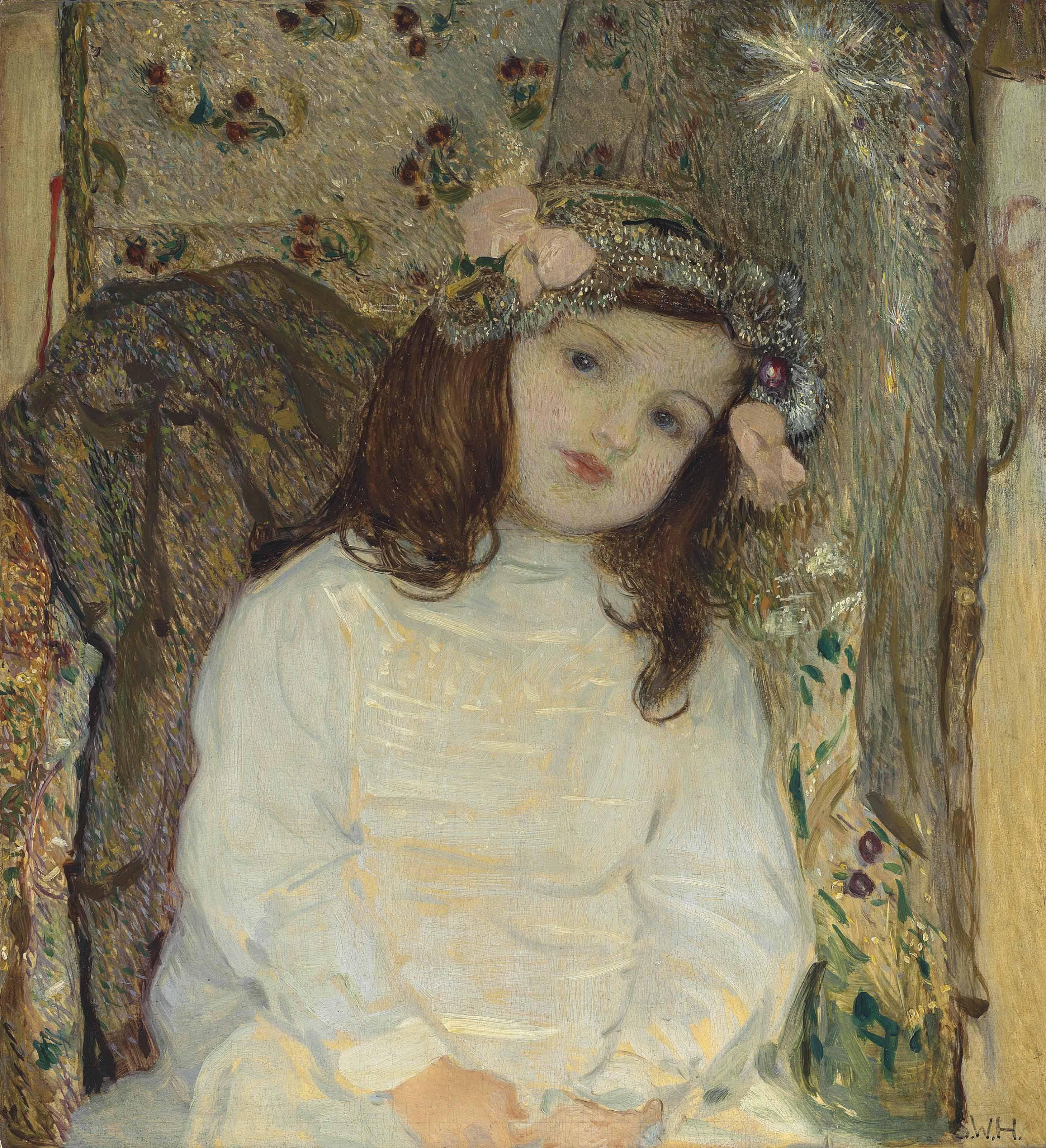 Sigmund Walter Hampel - Portrait of the Artist\'s Daughter, Ulrike Hampel, aged 4