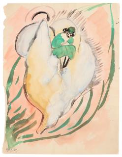 Sigrid Hjertén - A woman sitting in a flower