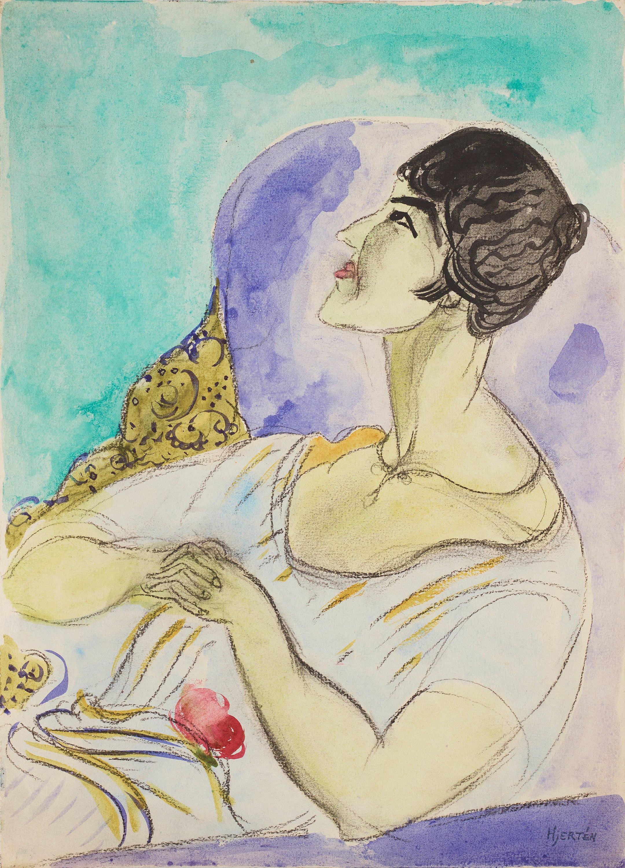 Sigrid Hjertén - Thinking woman