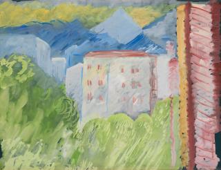 Sigrid Hjertén - View of a Southern Landscape with Houses.
