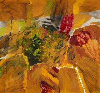 Sigrid Kopfermann - Gelb mit grünem Zentrum