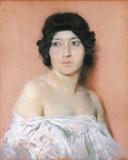 Silvio Bicchi - Modella su fondo rosa